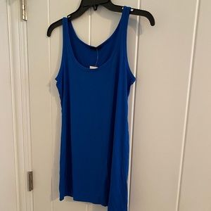 NWT Emily blue stretch long tank top